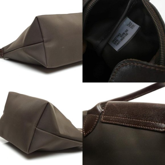 Auth Long Champ Hand Bag Brown Nylon #7064L44 - Picture 11 of 12